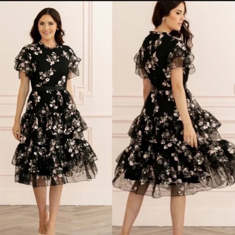 Tiered Floral Ruffle Dress
